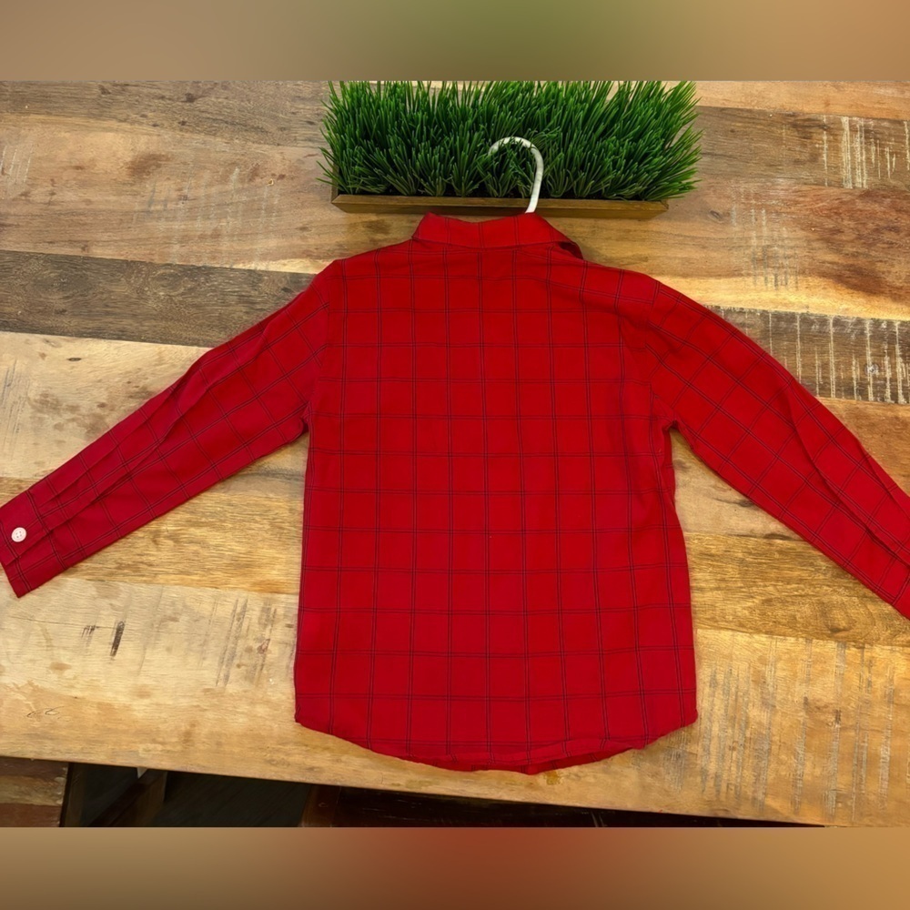 Nautica Boys 4T Red Plaid Button Down NWOT - Picture 4 of 7